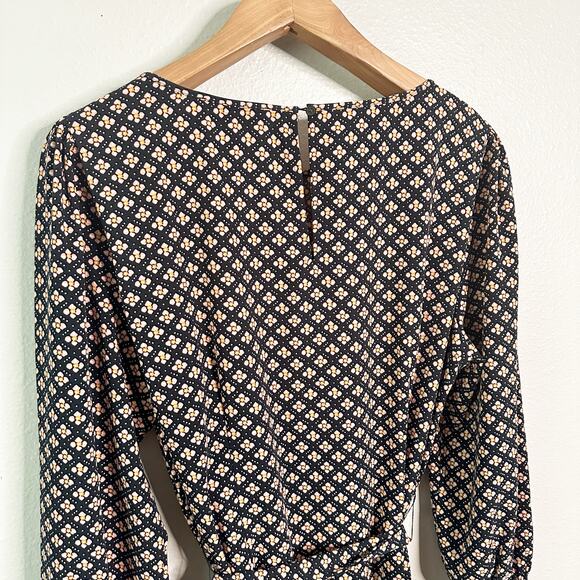 LOFT Plus Mosaic Tie Waist Long Sleeve Shirt Dress Women's Size 18 - Picture 7 of 10